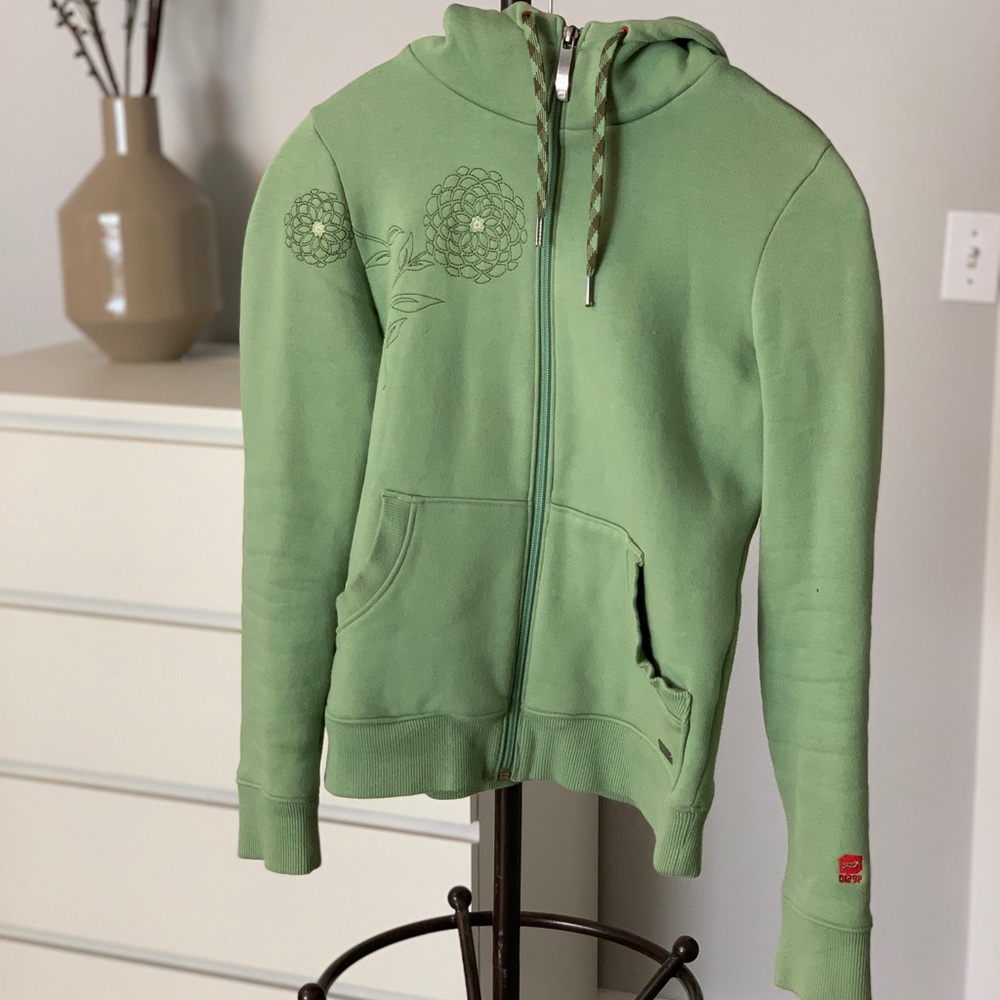 Orage Green Zip Hoodie